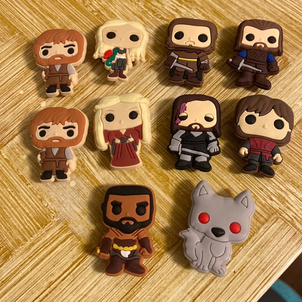Lot of 10 game of thrones inspired croc charms jibbitz shoes dragon show